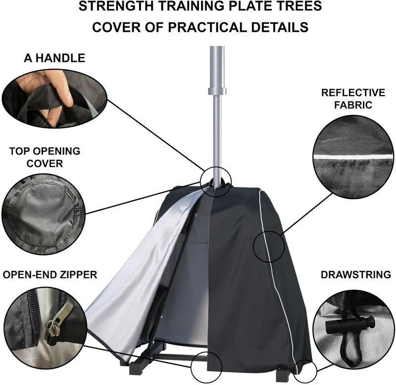 Ddeman Strength Training Plate Tree Cover, Barbell Weight Rack Cover, For Home Gym CAP Triangle Barbell Weight Rack, Strength Training Tree Weight Plate Rack (Cover Only) - Image 3